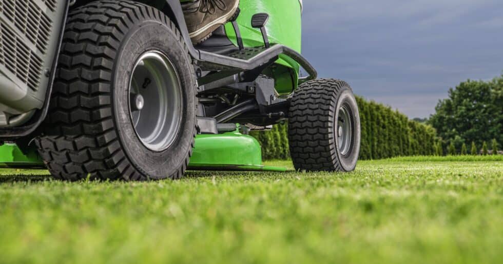 An Image of TGS sit on rotavating lawn mower
