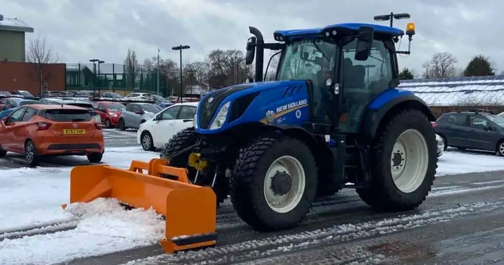An image of Total Gritting Solutions Tractor doing snow clearance